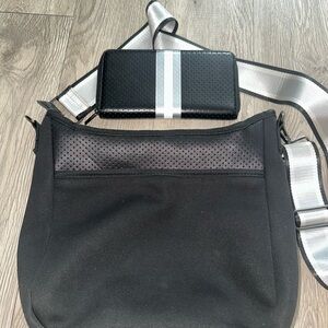 Haute Shore Blake Cult Black Neoprene Crossbody Bag and Wallet